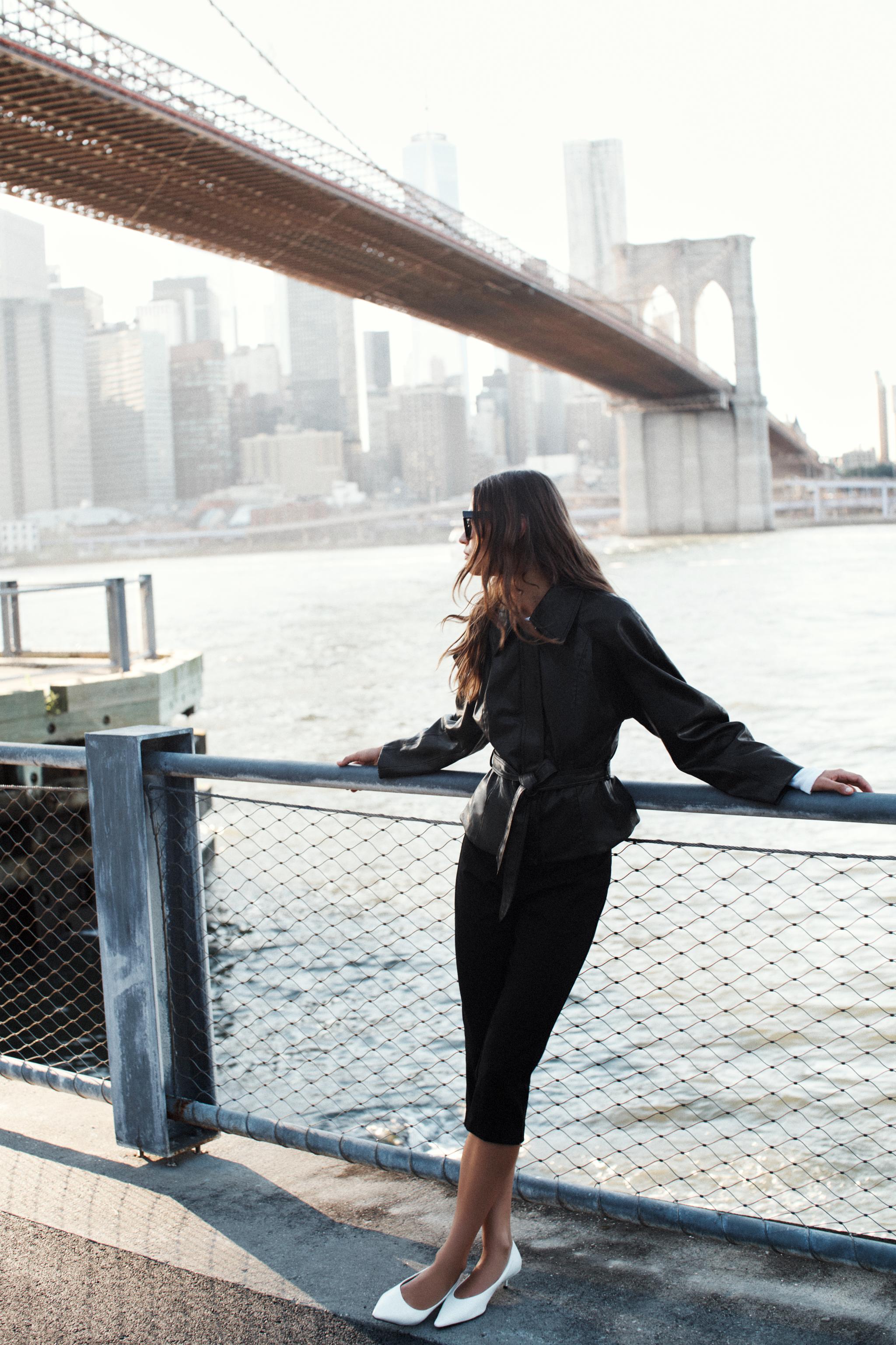LEATHER-EFFECT BELTED JACKET